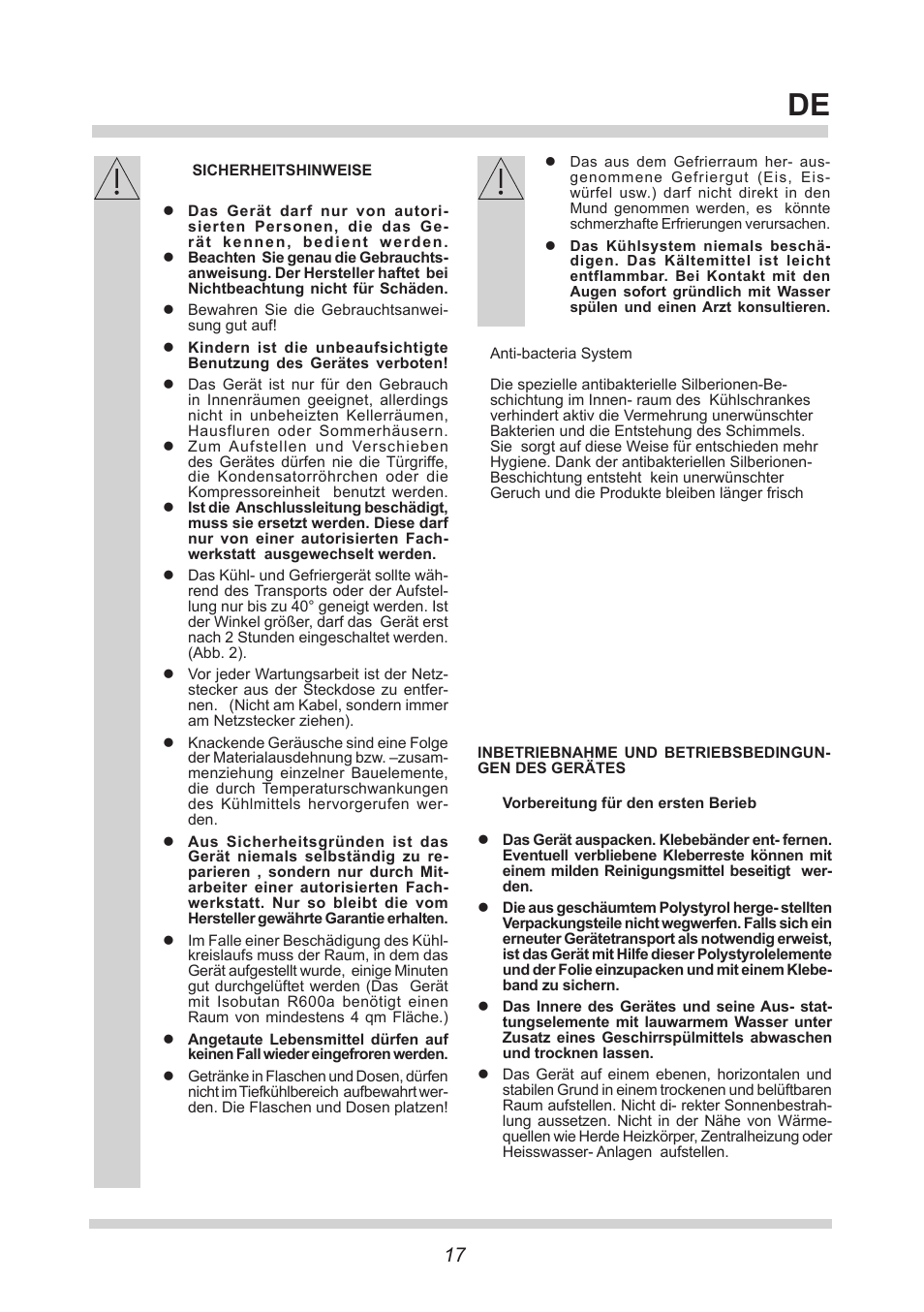 AMICA KS 15423 W DE User Manual | Page 17 / 64