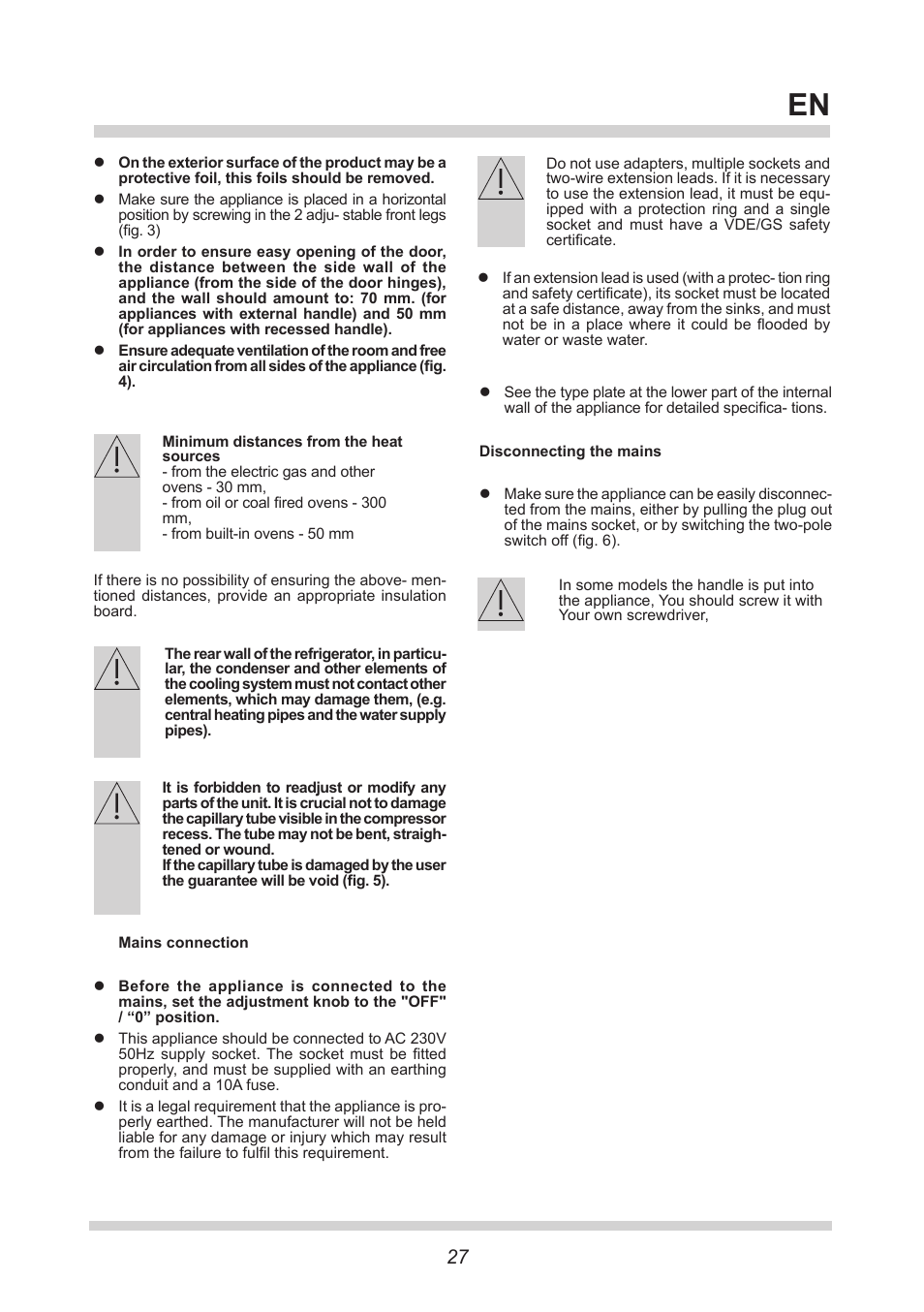 AMICA KS 15423 W DE User Manual | Page 27 / 64