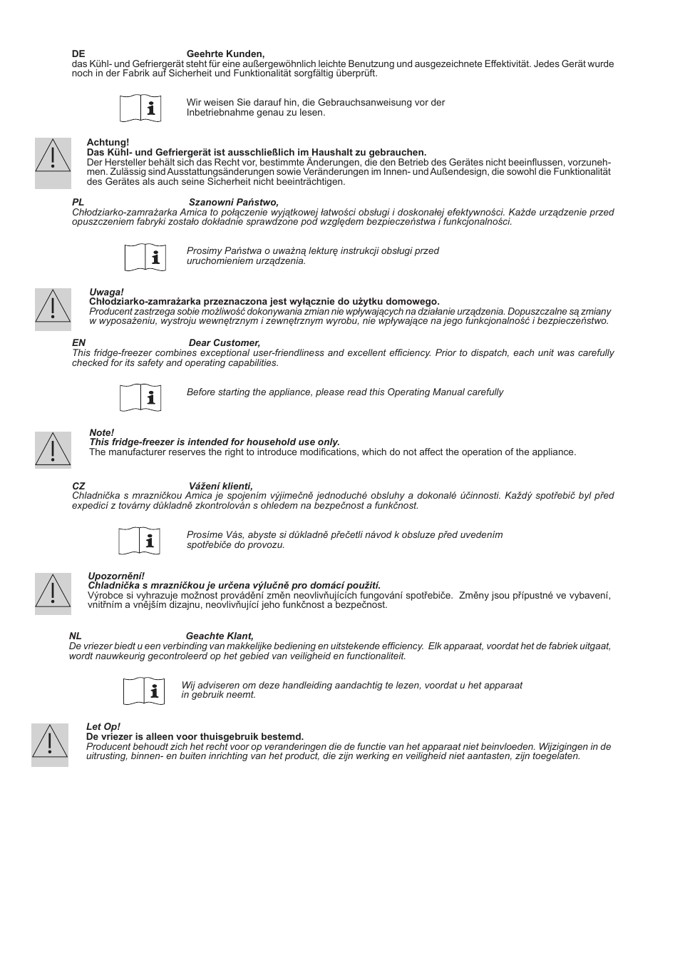 AMICA KS 15423 W DE User Manual | Page 3 / 64