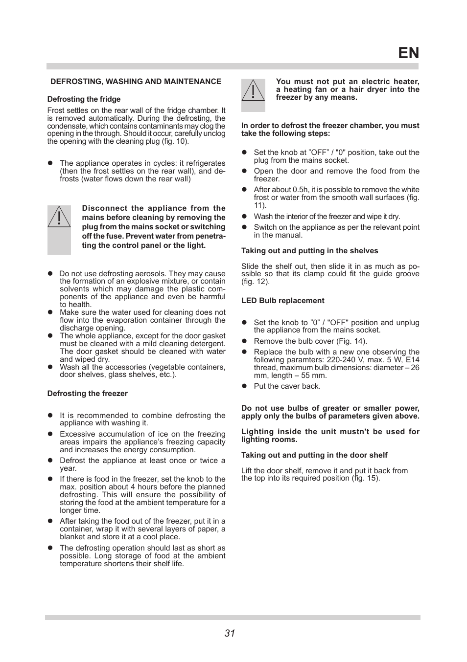 AMICA KS 15423 W DE User Manual | Page 31 / 64