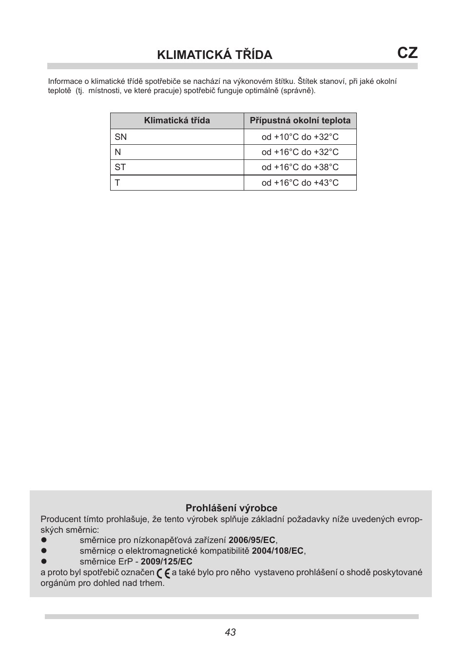 Klimatická třída | AMICA KS 15423 W DE User Manual | Page 43 / 64