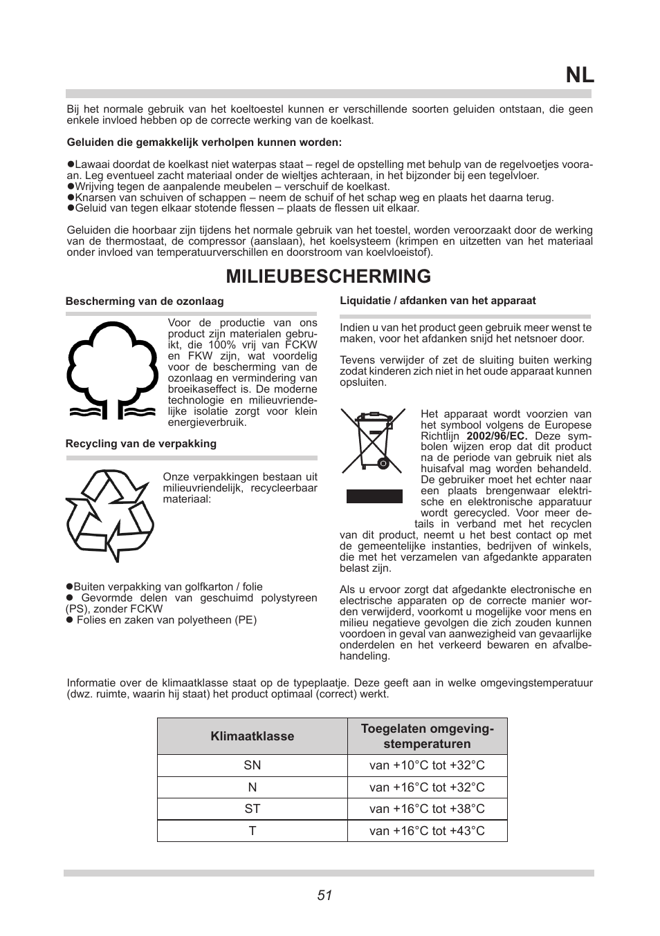 Milieubescherming | AMICA KS 15423 W DE User Manual | Page 51 / 64