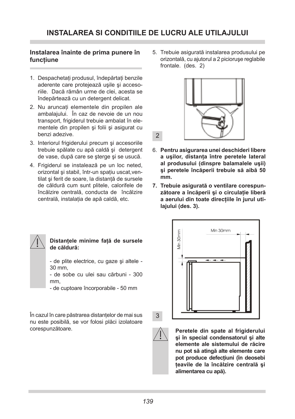 Instalarea si conditiile de lucru ale utilajului | AMICA KB 15340 W DE User Manual | Page 139 / 192