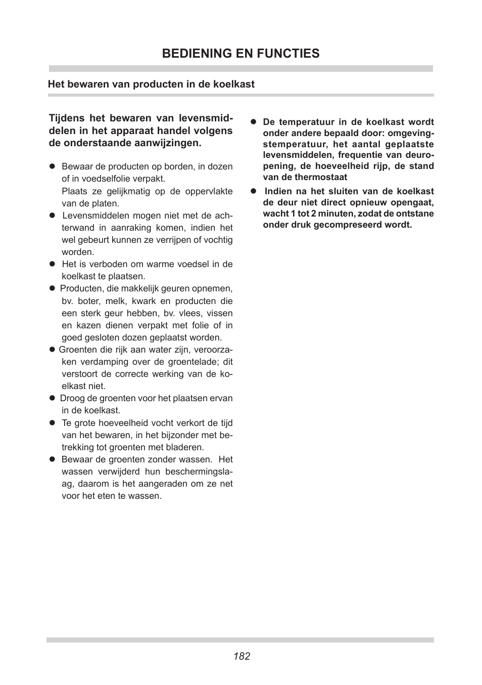 Bediening en functies | AMICA KB 15340 W DE User Manual | Page 182 / 192