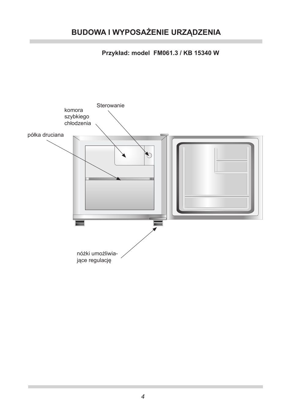 Budowa i wyposażenie urządzenia | AMICA KB 15340 W DE User Manual | Page 4 / 192