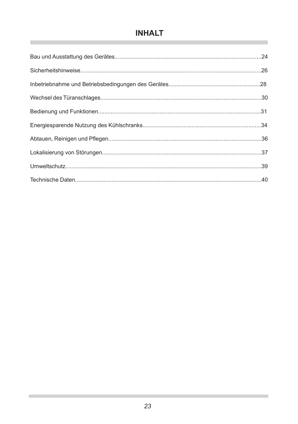 Inhalt | AMICA EGS 16163 DE User Manual | Page 23 / 164