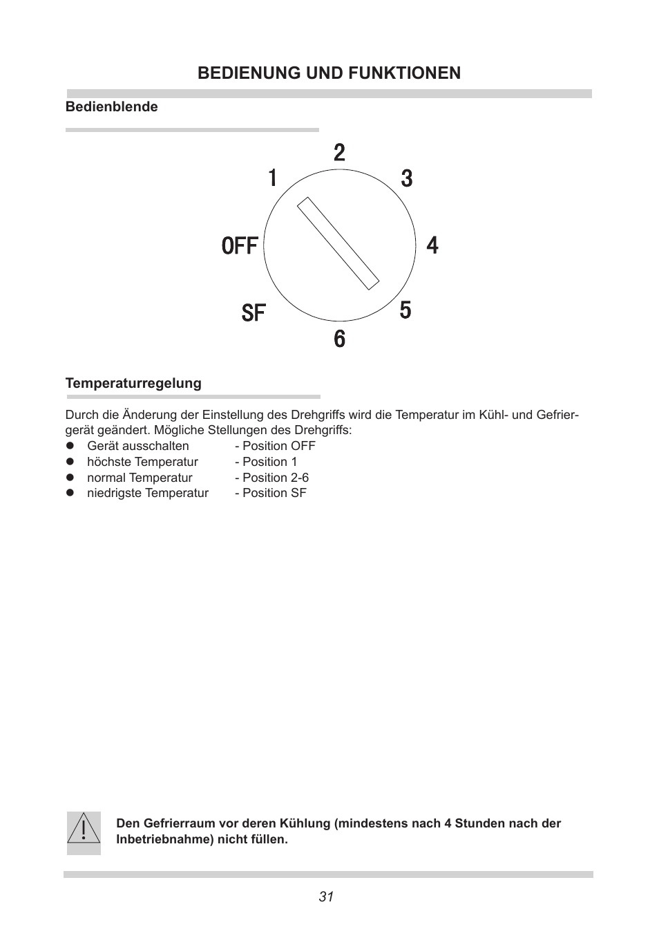 Bedienung und funktionen | AMICA EGS 16163 DE User Manual | Page 31 / 164