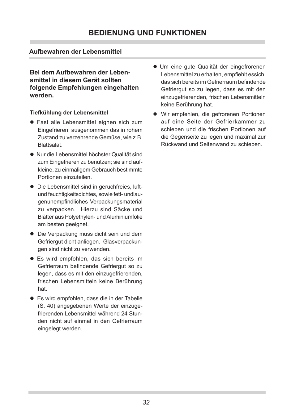 Bedienung und funktionen | AMICA EGS 16163 DE User Manual | Page 32 / 164