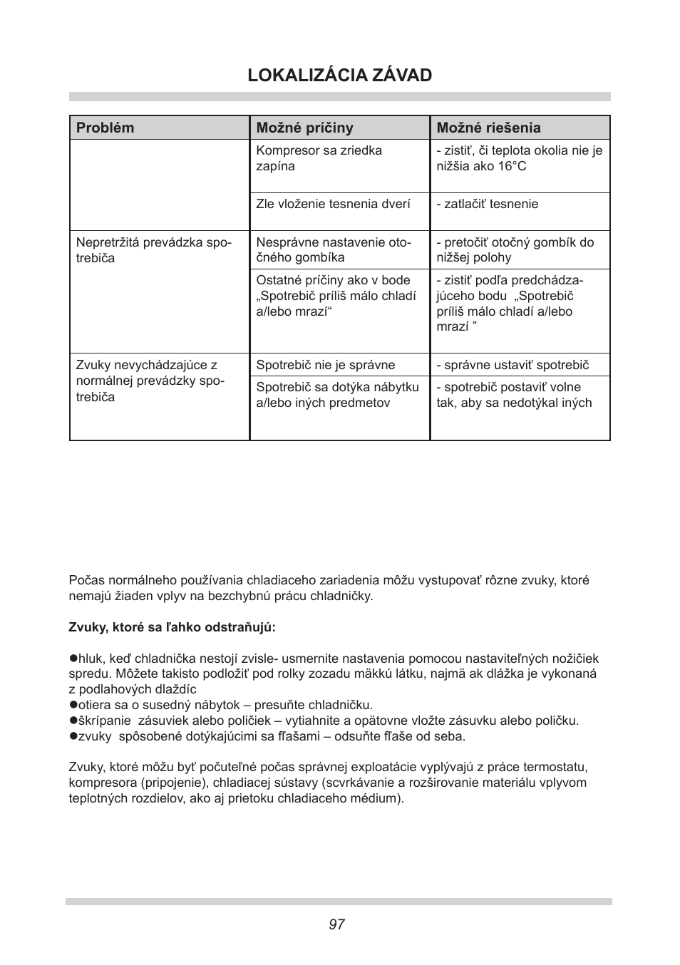 Lokalizácia závad | AMICA EGS 16163 DE User Manual | Page 97 / 164