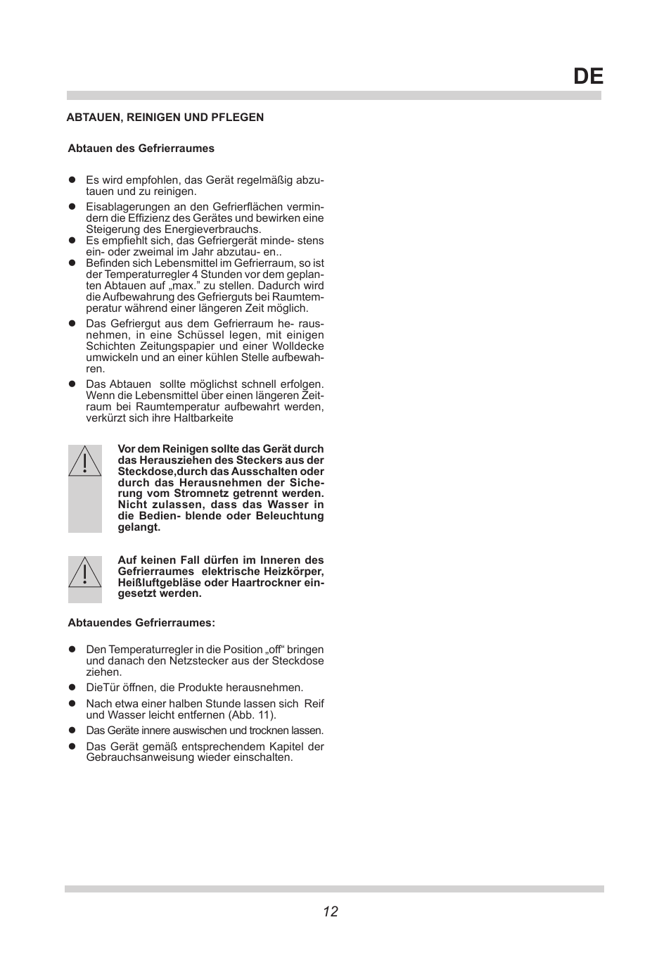 AMICA GS 15424 W DE User Manual | Page 12 / 60