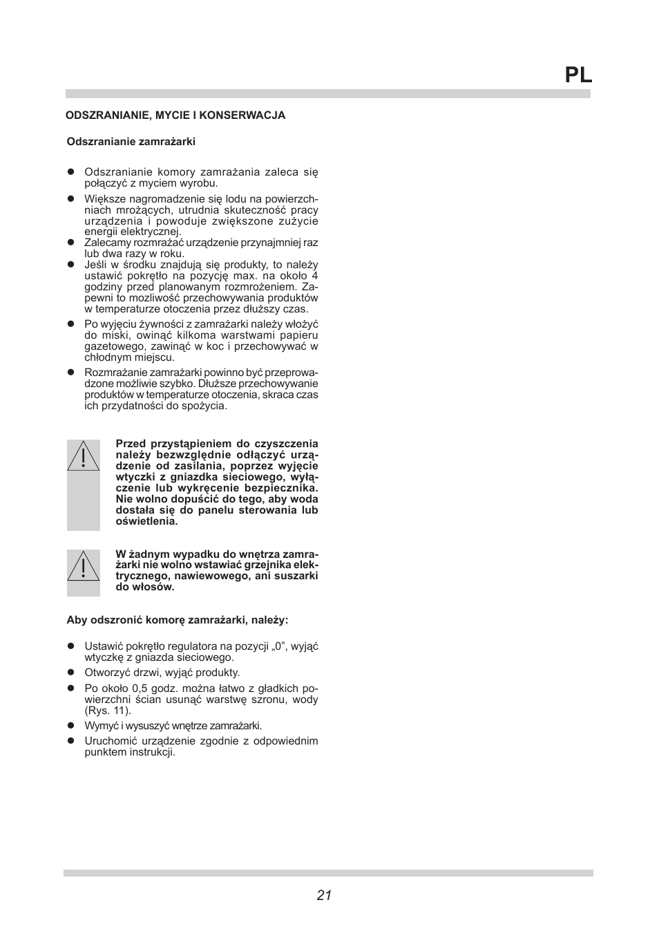 AMICA GS 15424 W DE User Manual | Page 21 / 60