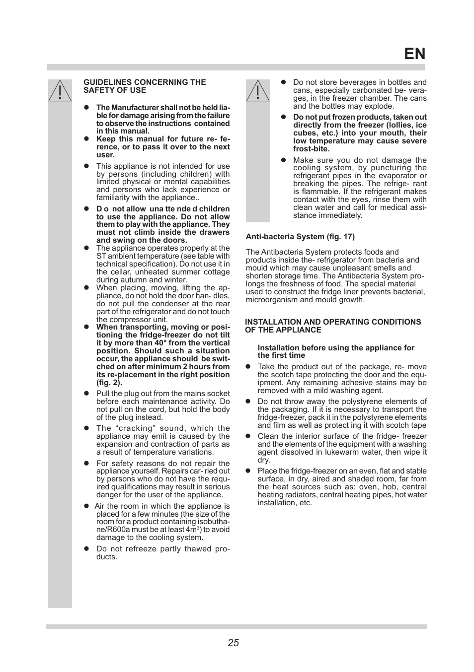 AMICA GS 15424 W DE User Manual | Page 25 / 60