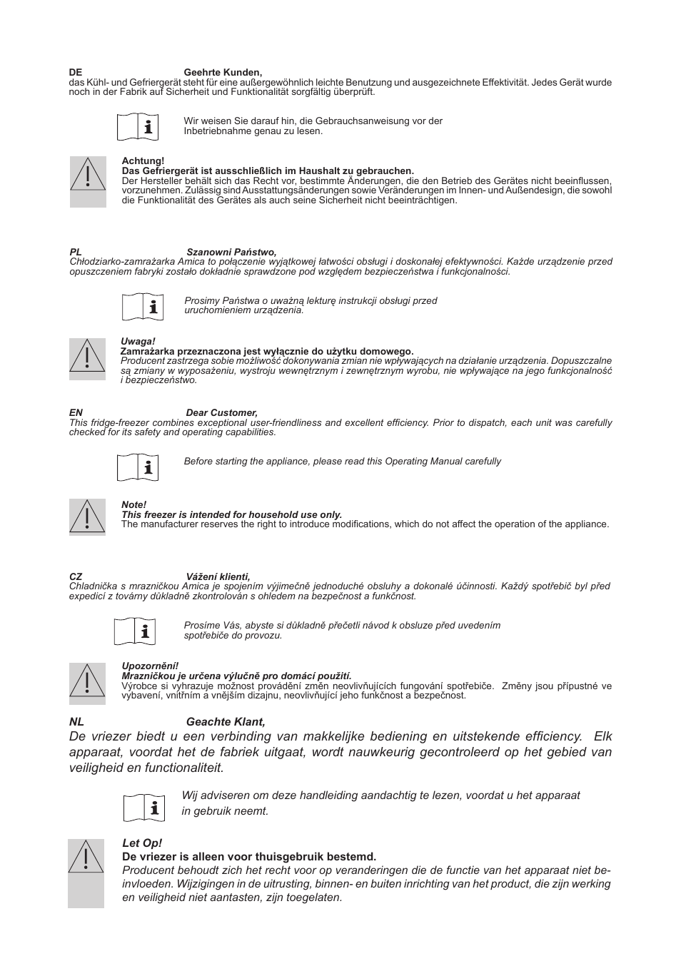 AMICA GS 15424 W DE User Manual | Page 3 / 60