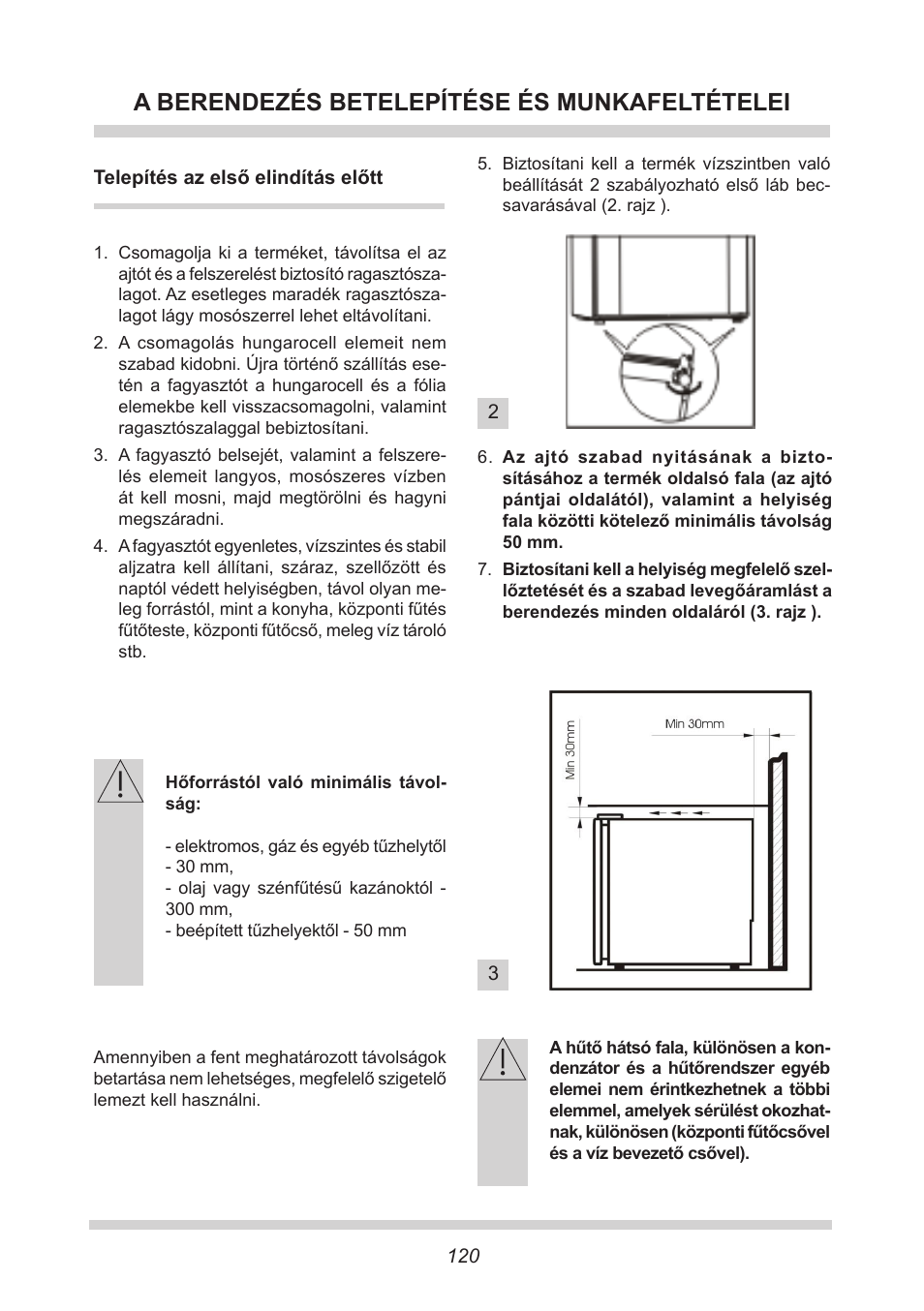 A berendezés betelepítése és munkafeltételei | AMICA GB 15341 W DE User Manual | Page 120 / 190