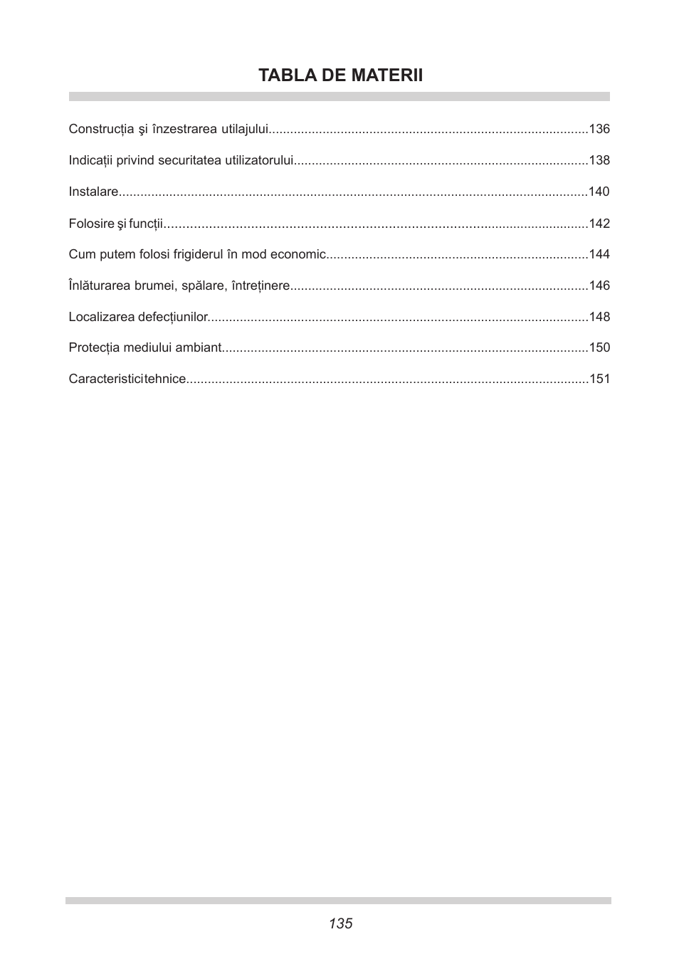 Tabla de materii | AMICA GB 15341 W DE User Manual | Page 135 / 190