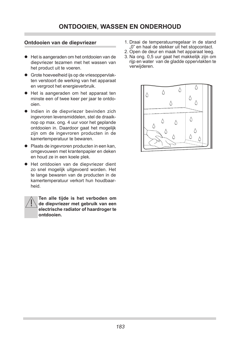 Ontdooien, wassen en onderhoud | AMICA GB 15341 W DE User Manual | Page 183 / 190