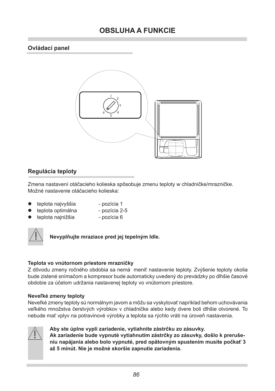 Obsluha a funkcie | AMICA GB 15341 W DE User Manual | Page 86 / 190