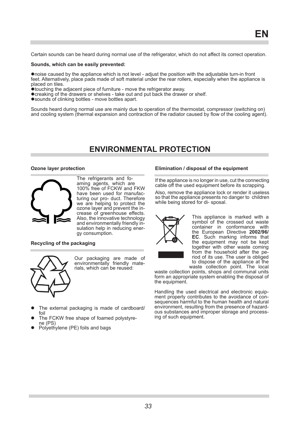 Environmental protection | AMICA EKGC 16178 DE User Manual | Page 33 / 76