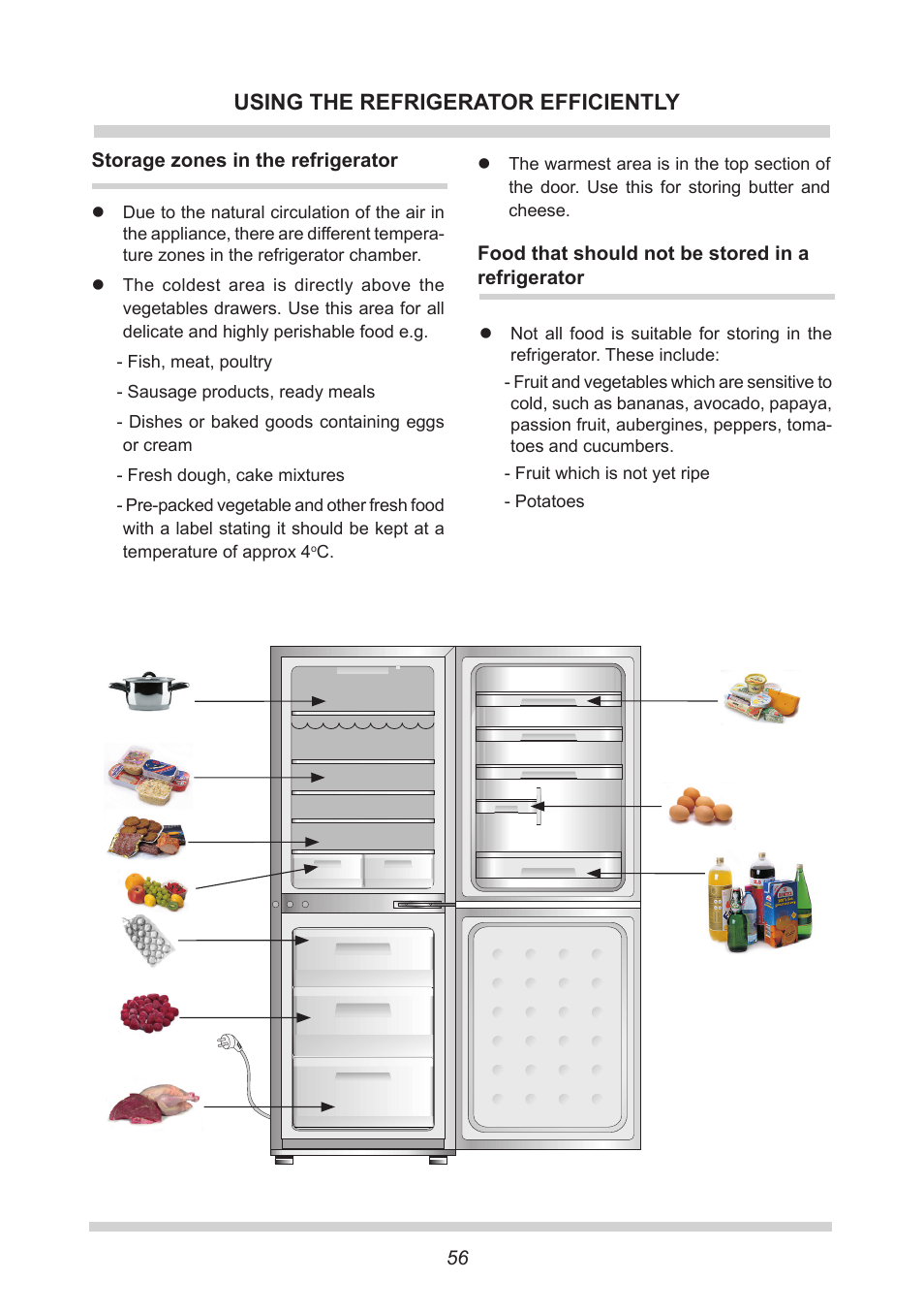 Using the refrigerator efficiently | AMICA EKGC 16167 DE User Manual | Page 56 / 172