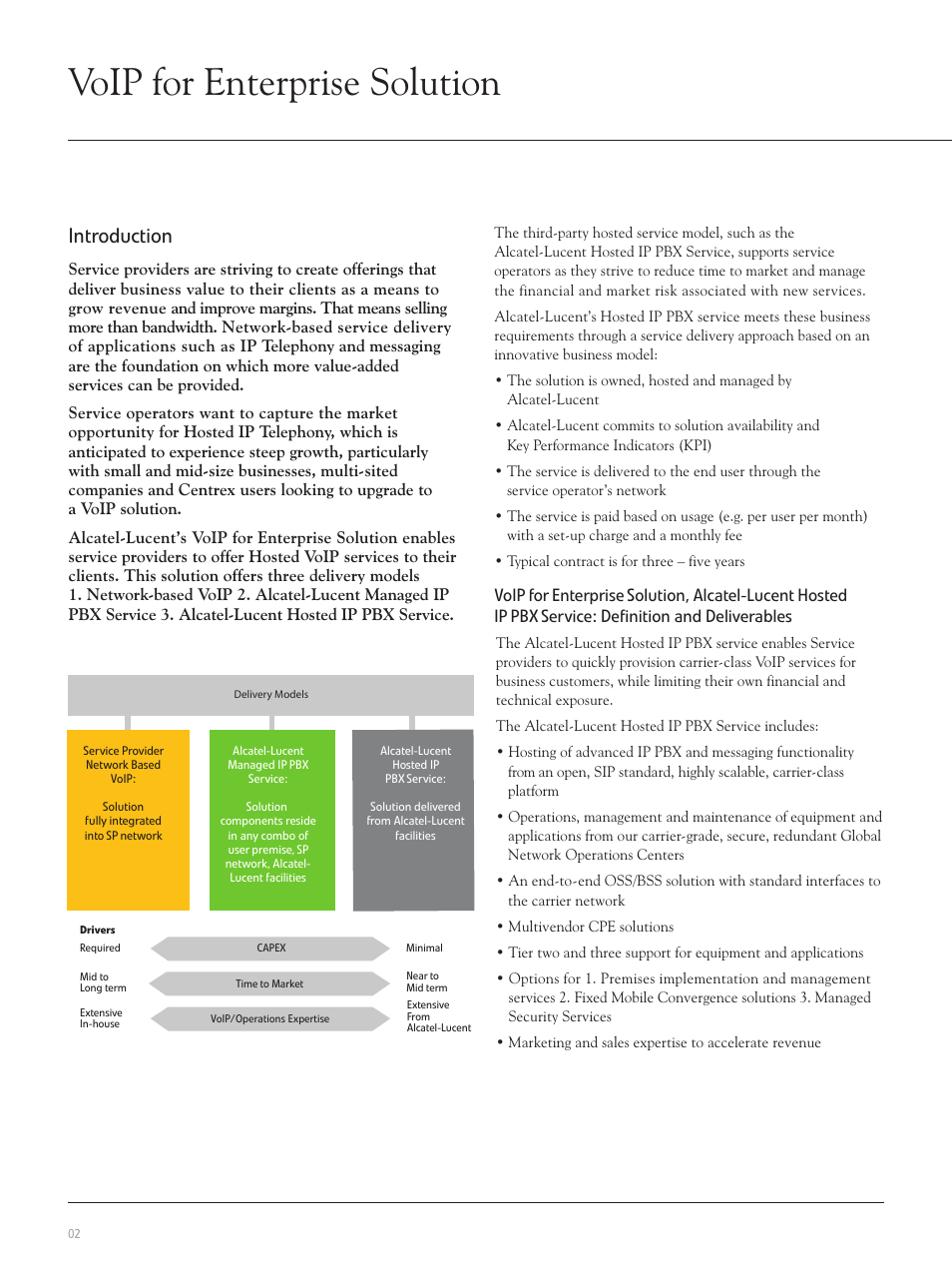 Voip for enterprise solution, Introduction | Alcatel-Lucent VoIP for Enterprise User Manual | Page 2 / 6