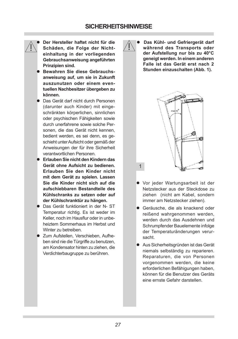 Sicherheitshinweise | AMICA EKGC 16166 DE User Manual | Page 27 / 172