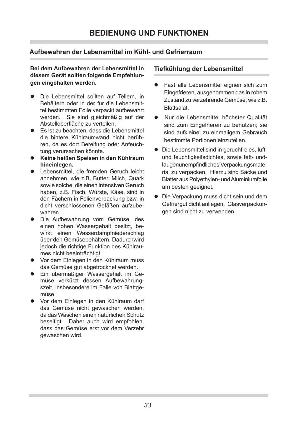 Bedienung und funktionen | AMICA EKGC 16166 DE User Manual | Page 33 / 172