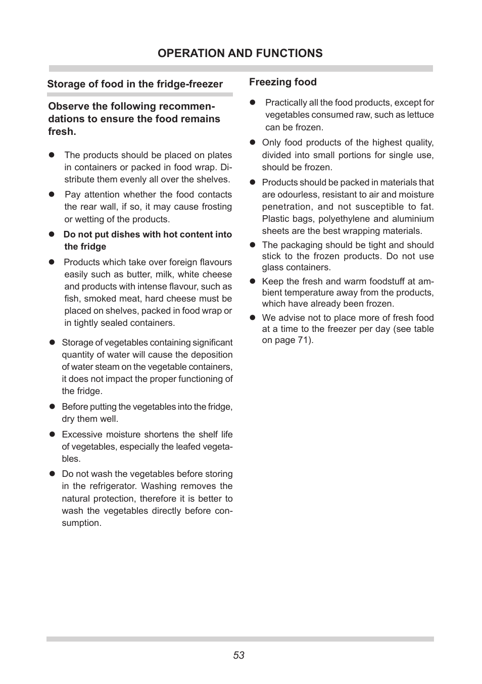 Operation and functions | AMICA EKGC 16166 DE User Manual | Page 53 / 172