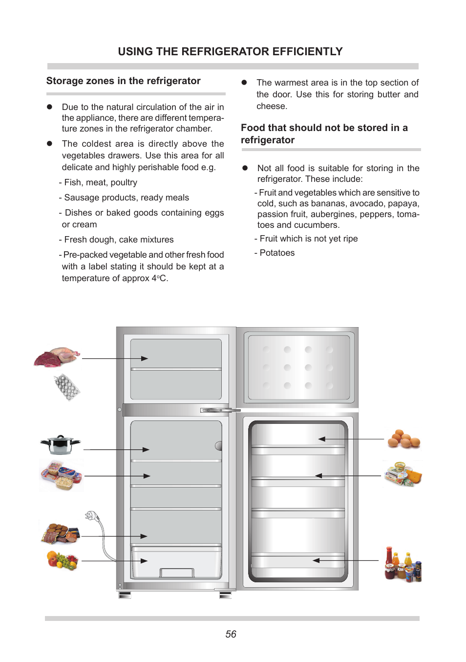 Using the refrigerator efficiently | AMICA EKGC 16166 DE User Manual | Page 56 / 172