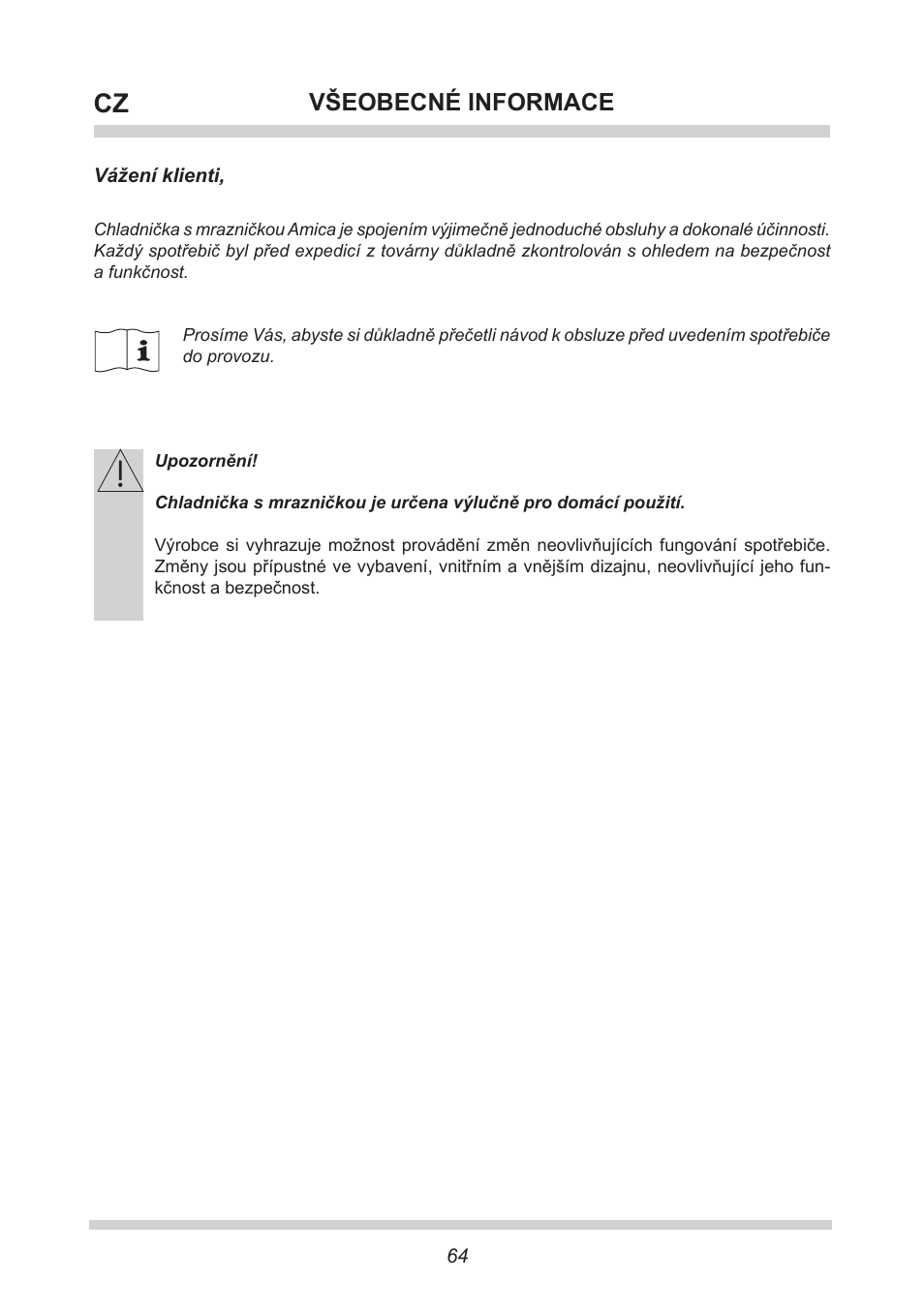 Všeobecné informace | AMICA EKGC 16166 DE User Manual | Page 64 / 172