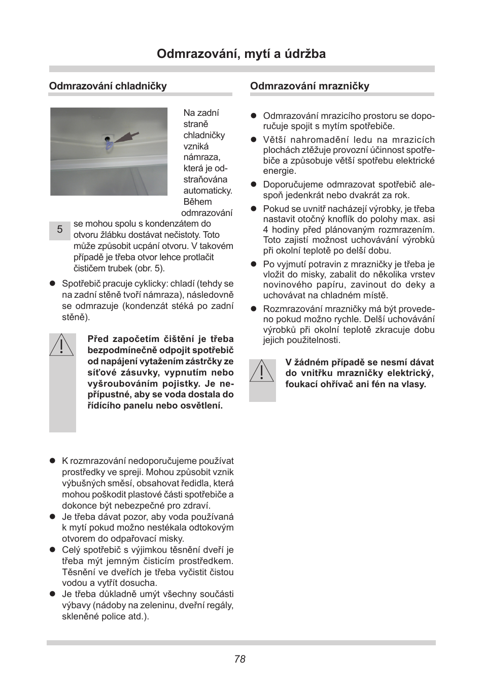 Odmrazování, mytí a údržba | AMICA EKGC 16166 DE User Manual | Page 78 / 172