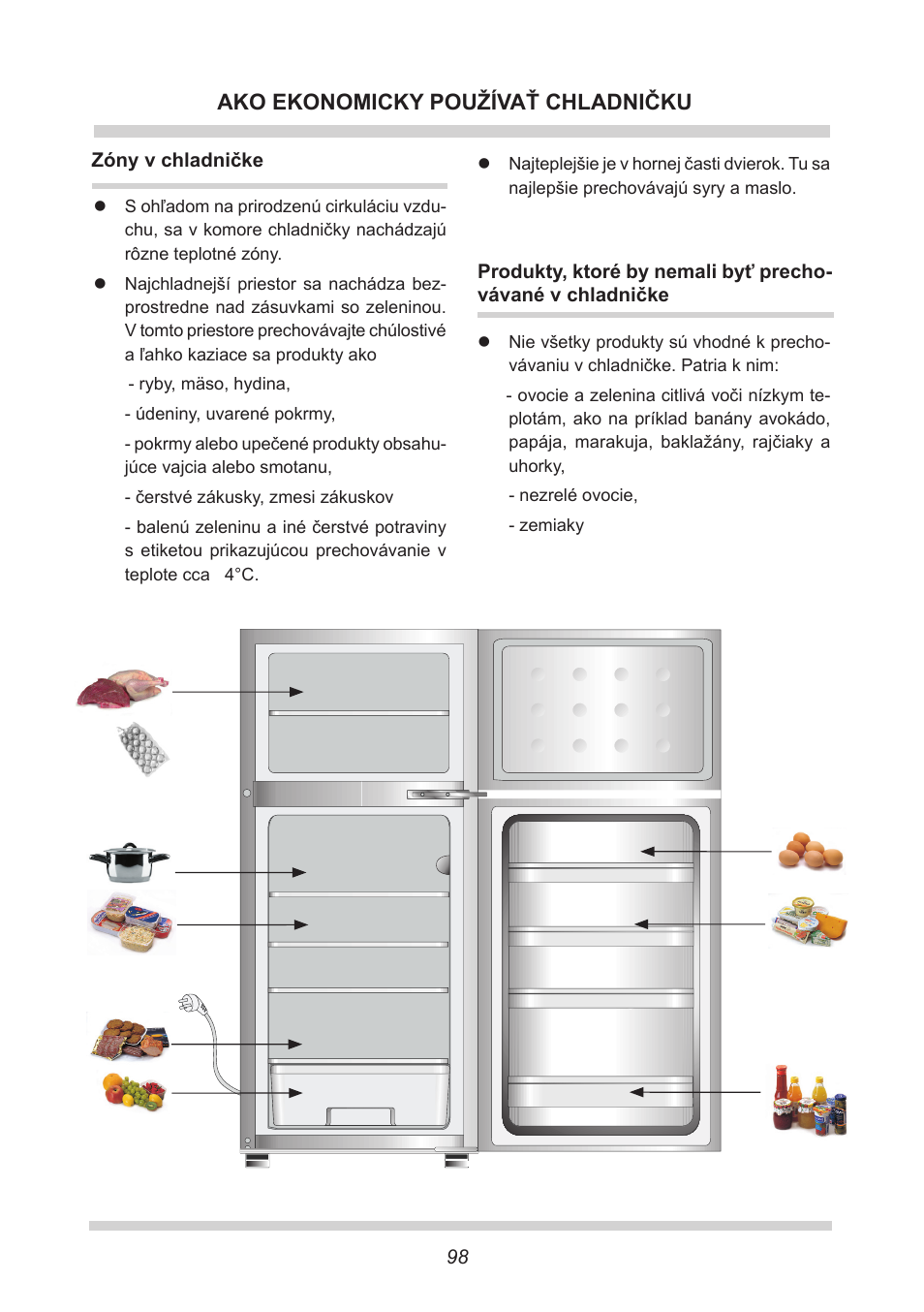 Ako ekonomicky používať chladničku | AMICA EKGC 16166 DE User Manual | Page 98 / 172