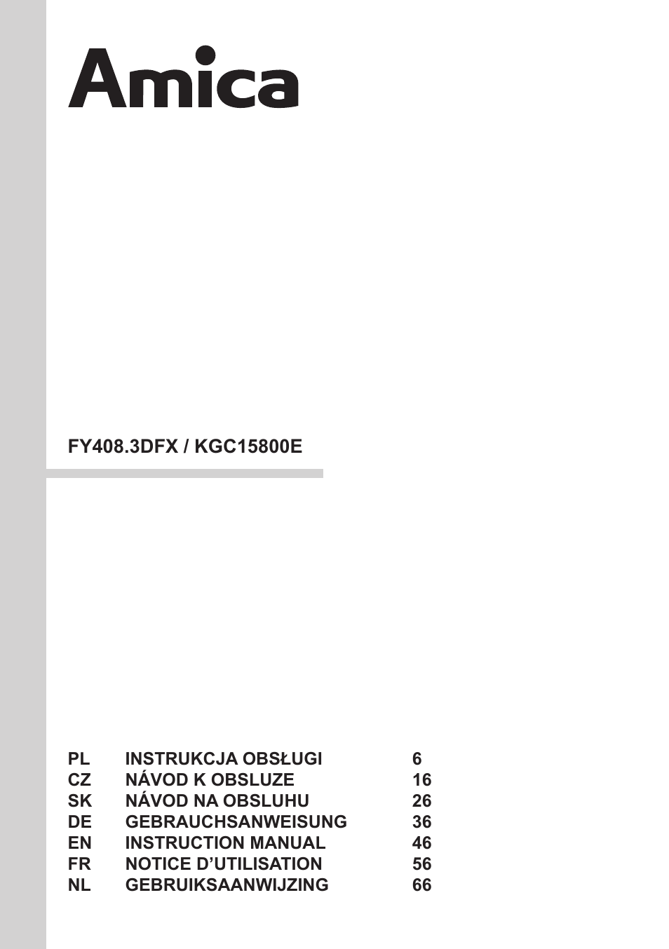 AMICA KGC 15800 E DE User Manual | 80 pages