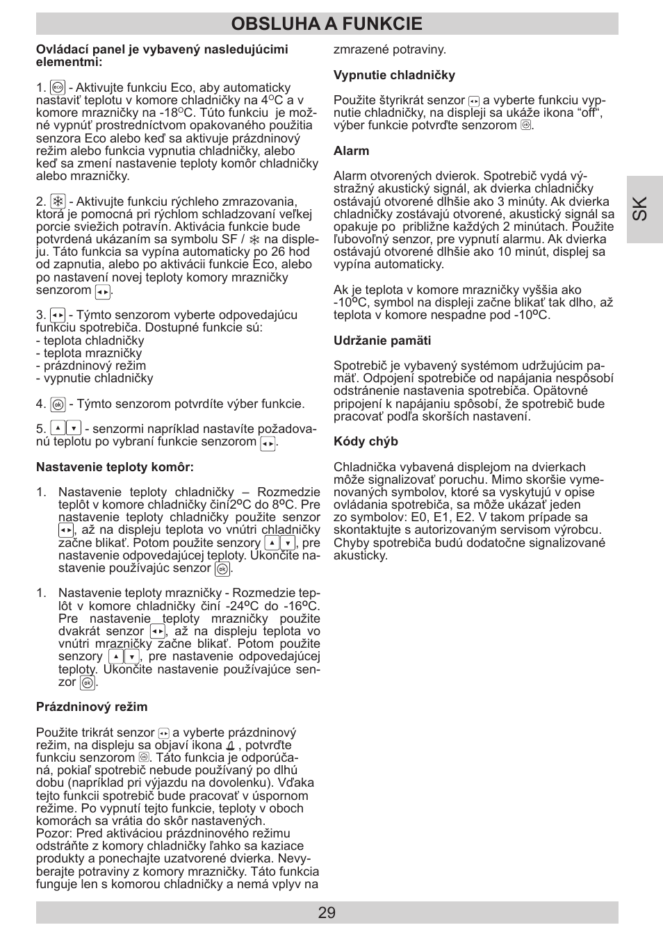 Obsluha a funkcie | AMICA KGC 15800 E DE User Manual | Page 29 / 80