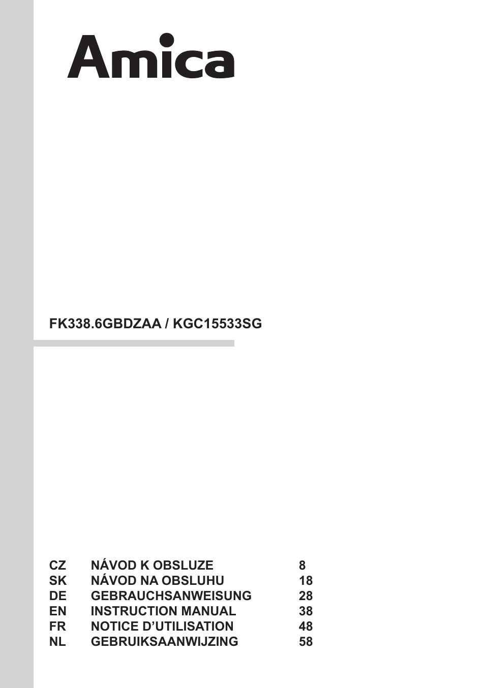 AMICA KGC 15533 SG DE User Manual | 72 pages