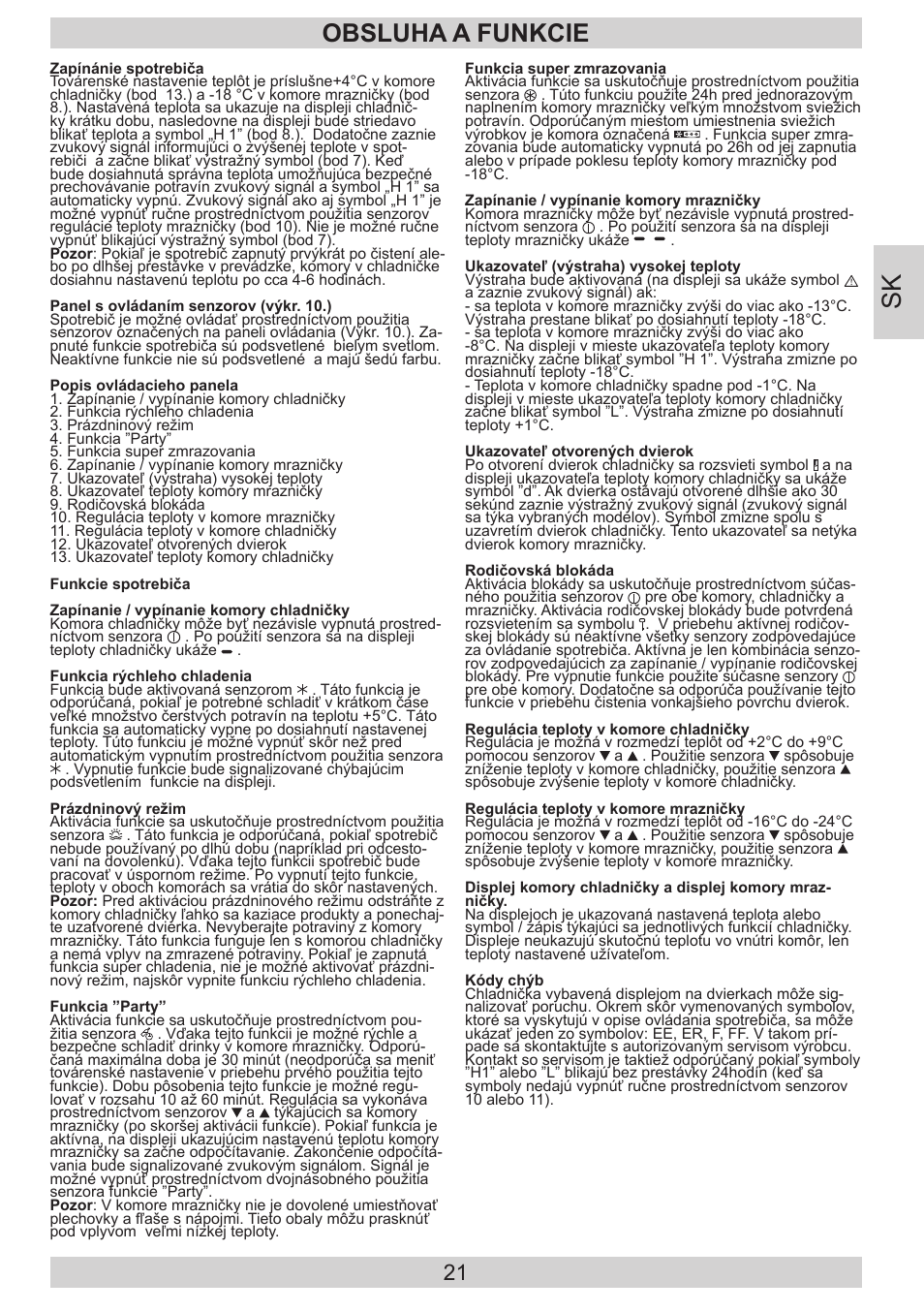 Obsluha a funkcie | AMICA KGC 15533 SG DE User Manual | Page 21 / 72