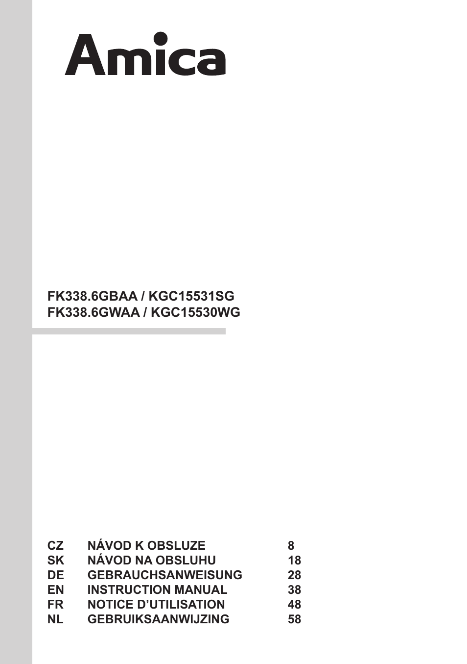 AMICA KGC 15530 WG DE User Manual | 72 pages