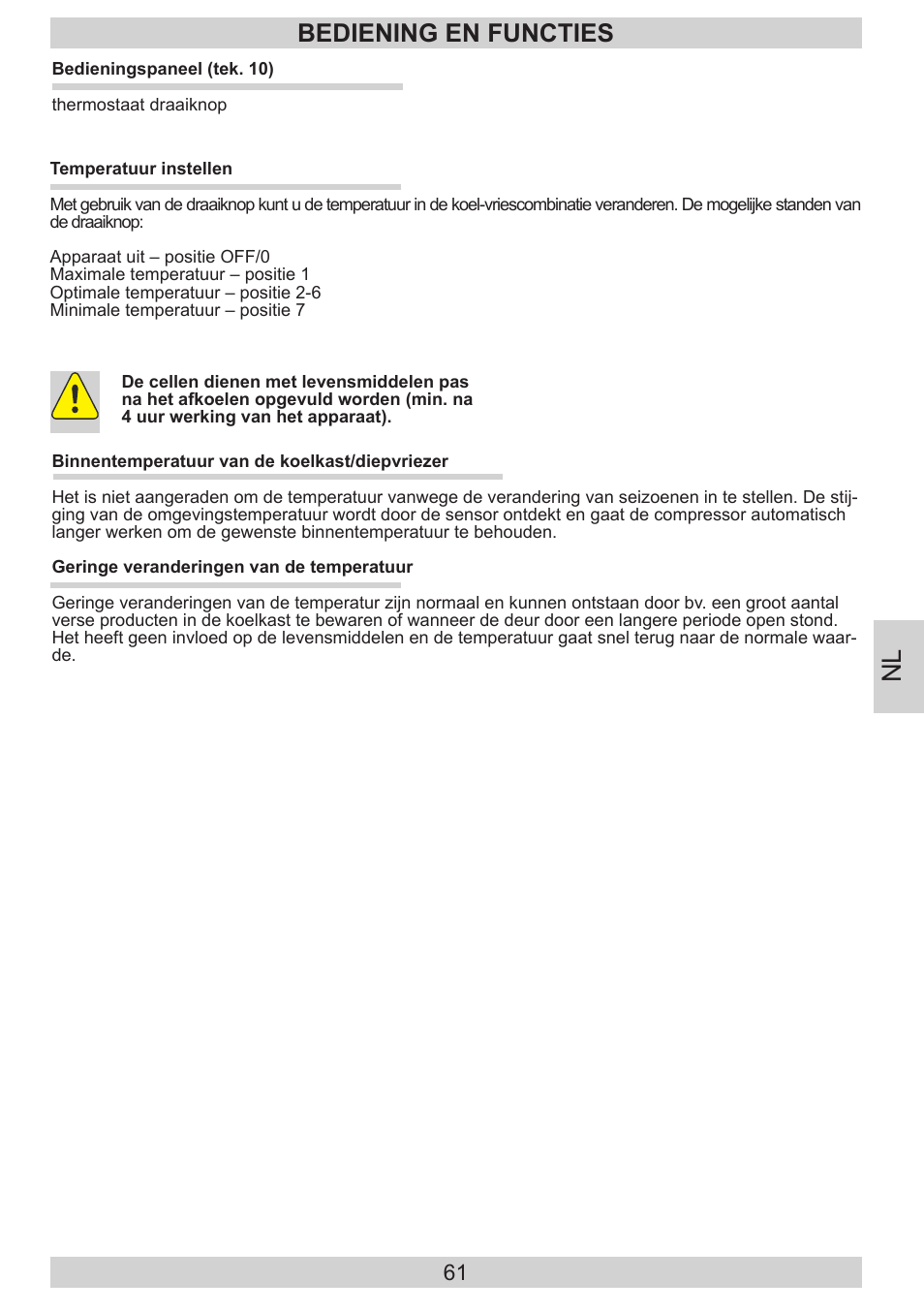 Bediening en functies | AMICA KGC 15530 WG DE User Manual | Page 61 / 72