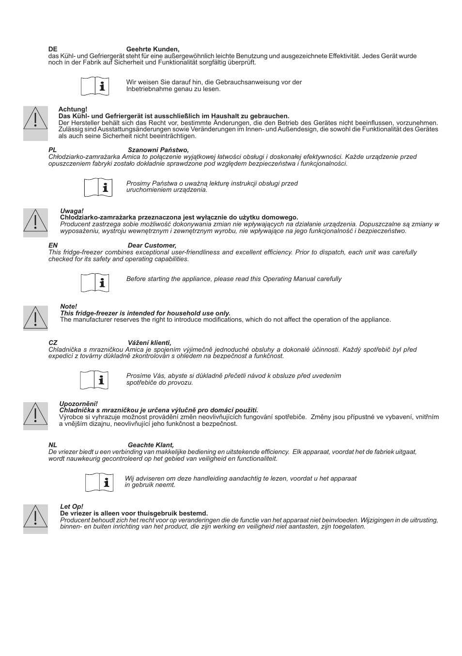 AMICA KGC 15433 W DE User Manual | Page 3 / 64