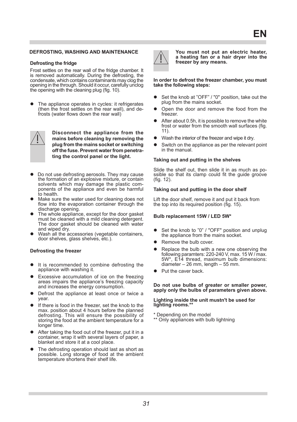 AMICA KGC 15433 W DE User Manual | Page 31 / 64