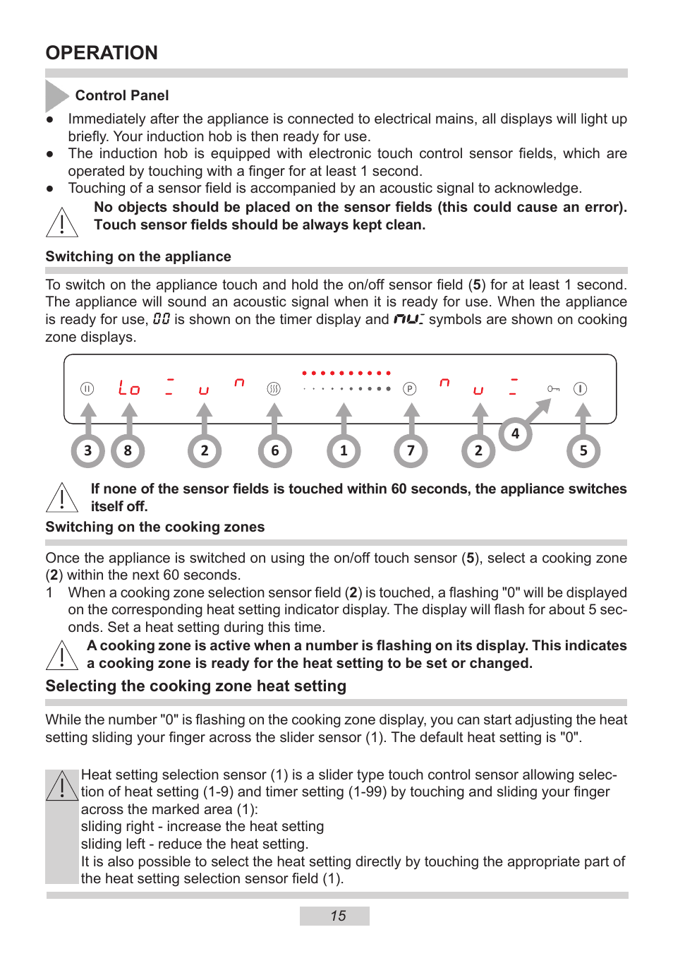 Operation | AMICA PI6514TFD EN User Manual | Page 15 / 28