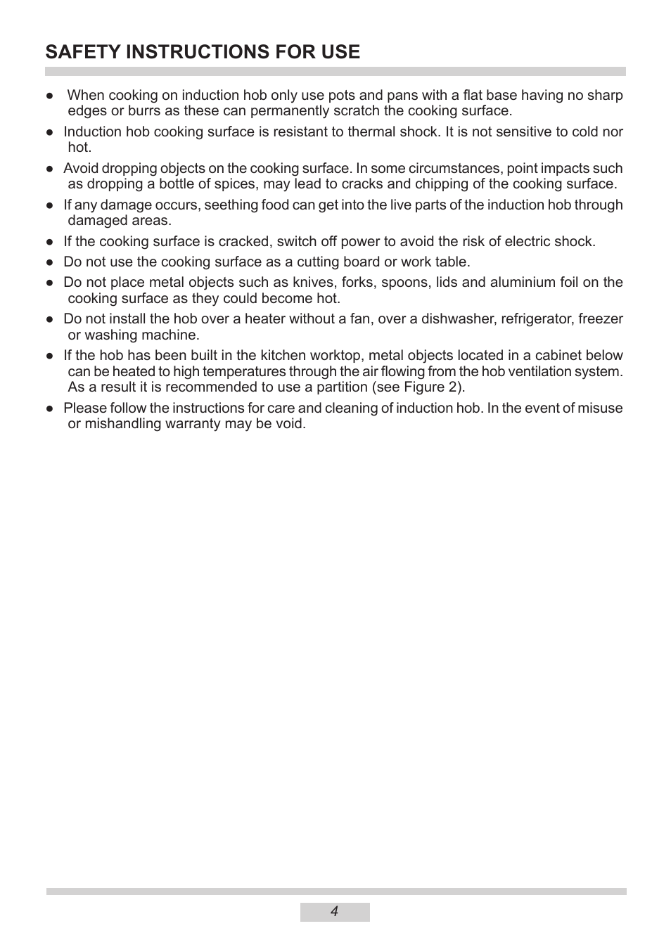 Safety instructions for use | AMICA PI6514TFD EN User Manual | Page 4 / 28