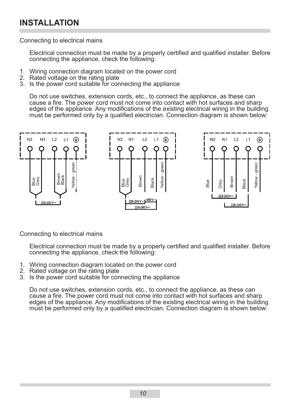 Installation | AMICA PI6513TBD EN User Manual | Page 10 / 50