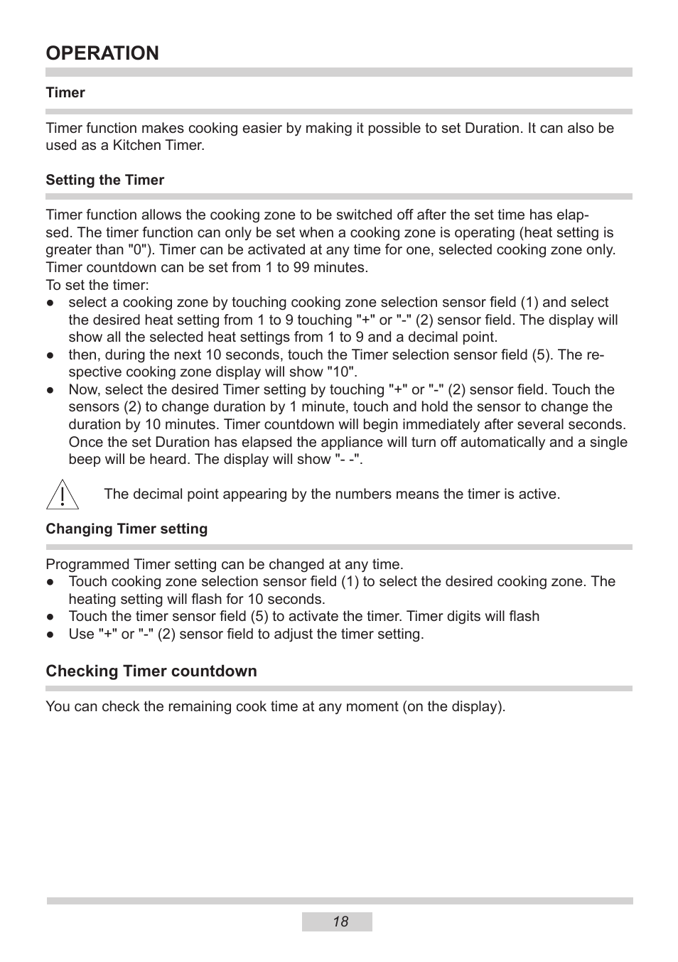 Operation | AMICA KMI 13298 C EN User Manual | Page 18 / 48