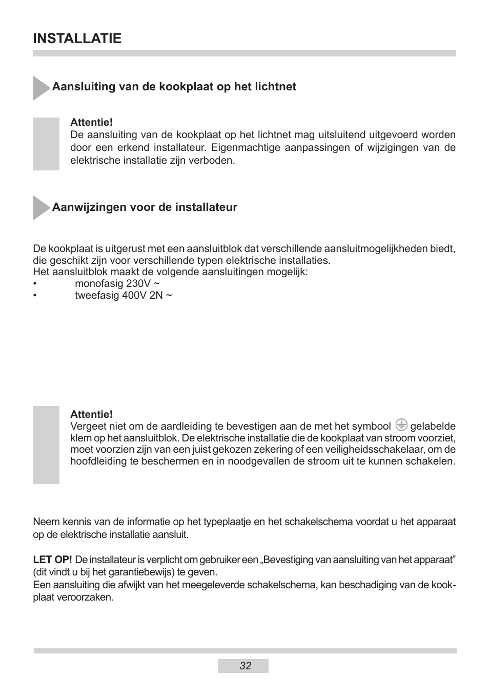 Installatie | AMICA KMI 13298 C EN User Manual | Page 32 / 48