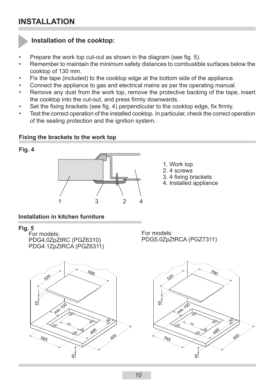 Installation | AMICA PGZ6310 EN User Manual | Page 10 / 24