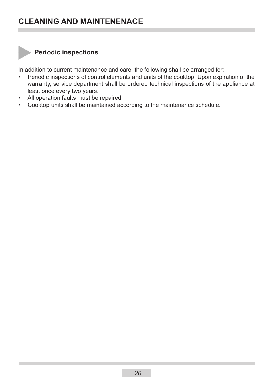 Cleaning and maintenenace | AMICA PGZ6310 EN User Manual | Page 20 / 24