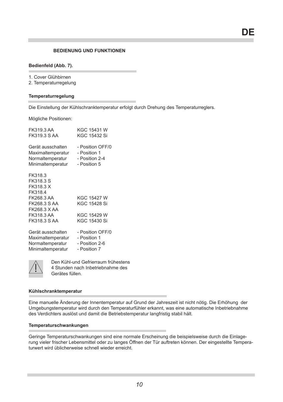 AMICA KGC 15440 E EN User Manual | Page 10 / 72