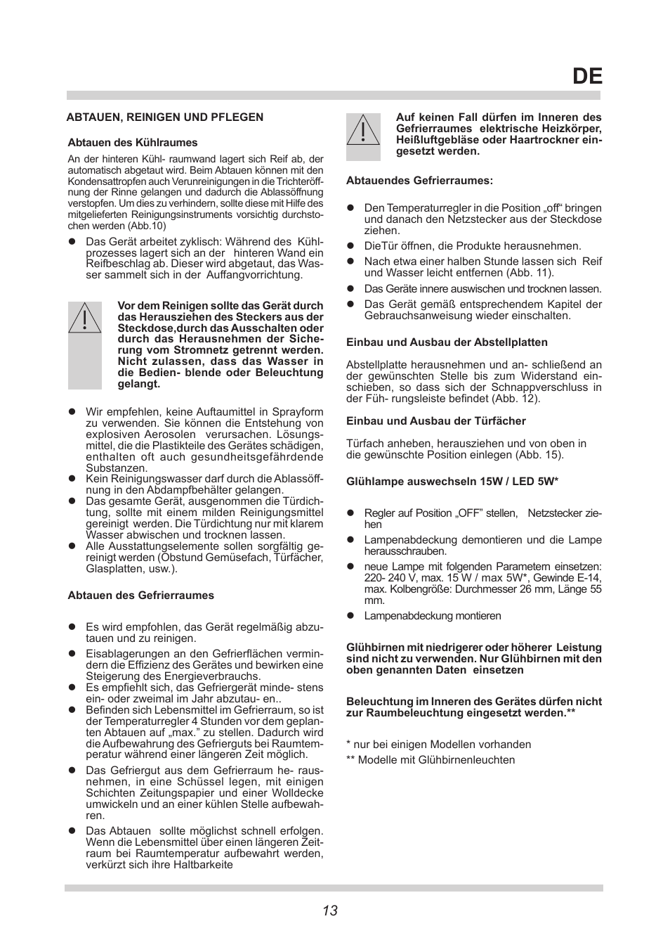 AMICA KGC 15440 E EN User Manual | Page 13 / 72