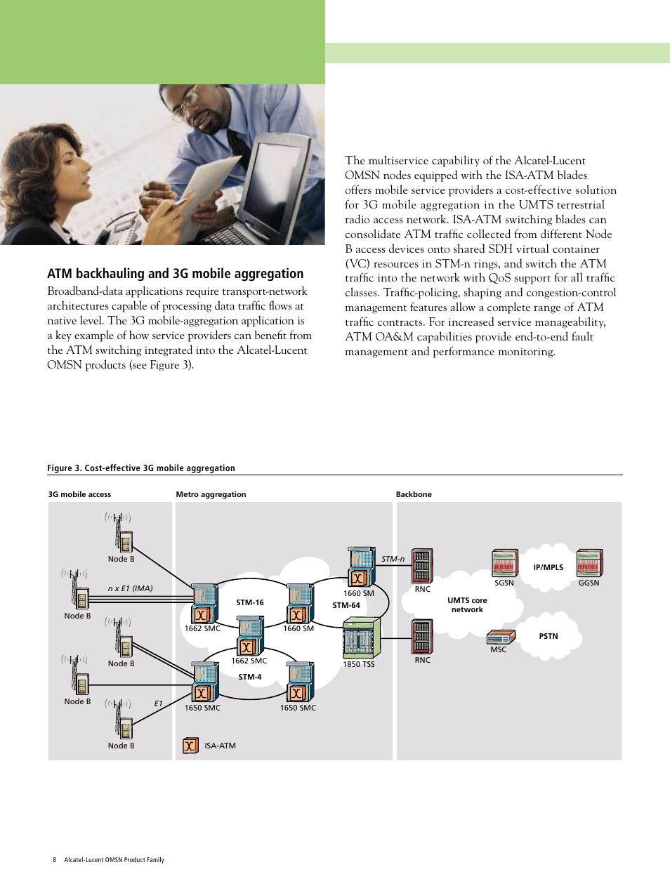 Atm backhauling and 3g mobile aggregation | Alcatel-Lucent 1660 User Manual | Page 8 / 12