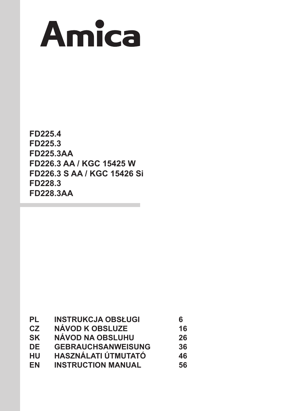 AMICA FD228.3AA User Manual | 72 pages